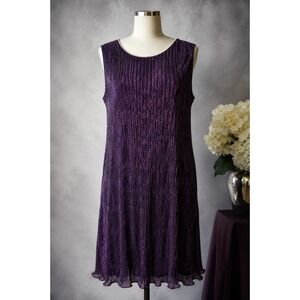 Frank Lyman Purple Metallic Shimmer Cocktail Party Dress Womens 14 Made Canada